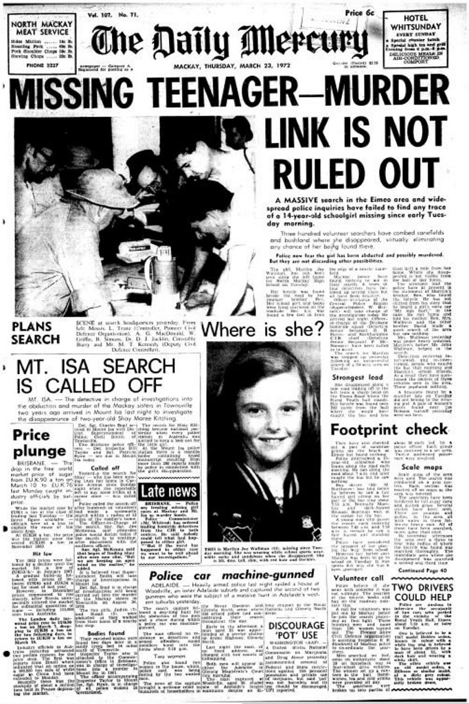 Original Pages of missing Mackay girl Marilyn Wallman Original Pages of missing Mackay girl Marilyn Wallman